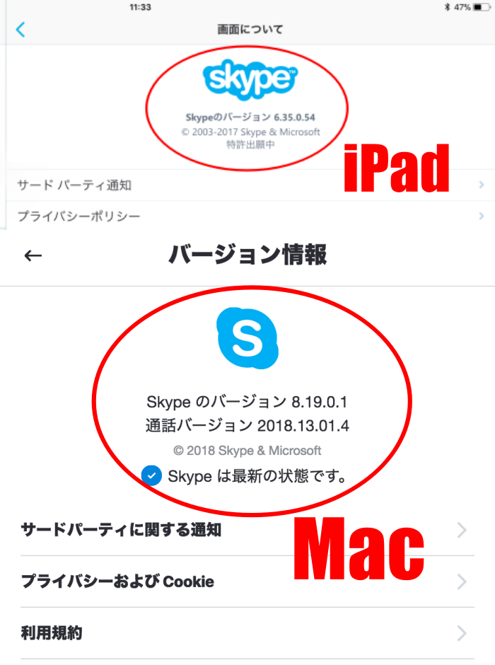 Mac Ipad用skype18では画面共有できない 原因と対策設定を伝授